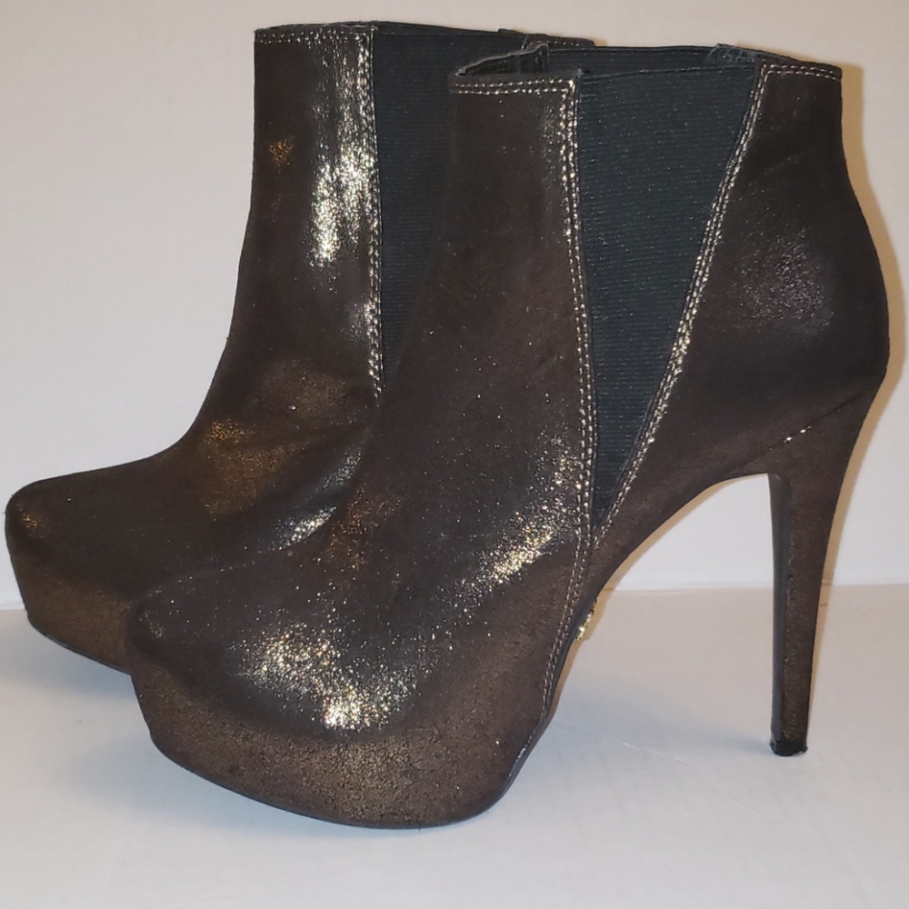 Rock&Republic bronze glitter ankle boot heels - Picture 3 of 9